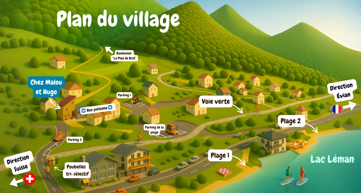 Plan du hameau de Bret — généré par IA à partir de photos du hameau